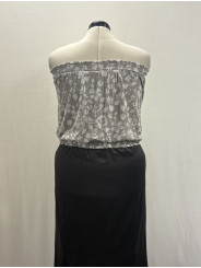 Old Navy Grey/Wht Floral Tube Top Size L