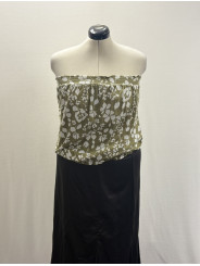 Old Navy Grn/Wht Floral Tube Top Size L