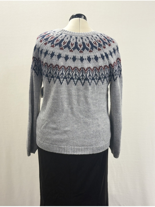 Old Navy Grey Balloon Sleeve Sweater w/Blu/Red Size XL