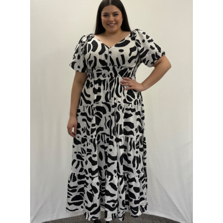 Mello Day Blk/Wht Floral Dress Size XL