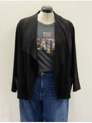 Max Studio Black Open Front Jacket Size 1X