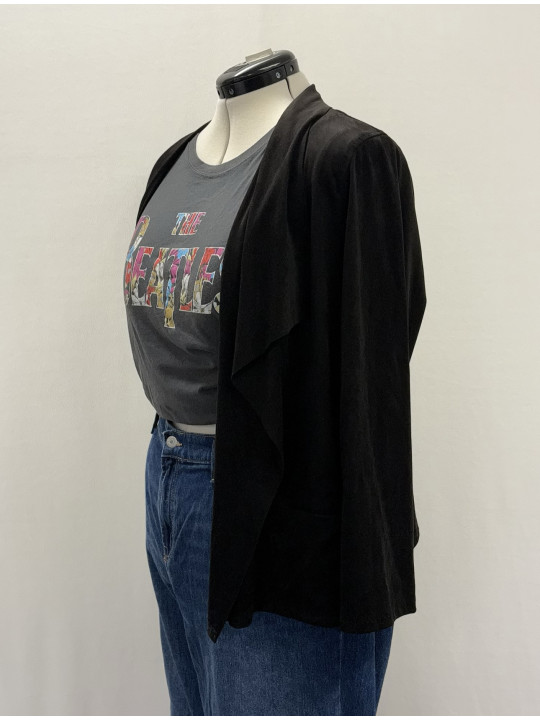 Max Studio Black Open Front Jacket Size 1X