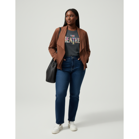 Max Studio Brown Open Front Jacket Size 1X