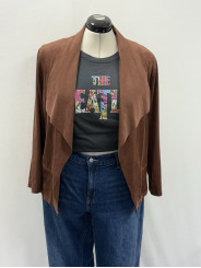 Max Studio Brown Open Front Jacket Size 1X