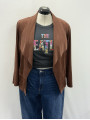 Max Studio Brown Open Front Jacket Size 1X