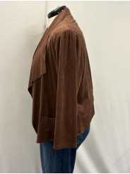 Max Studio Brown Open Front Jacket Size 1X