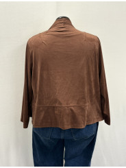 Max Studio Brown Open Front Jacket Size 1X