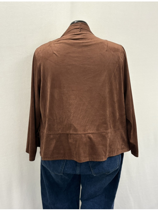 Max Studio Brown Open Front Jacket Size 1X