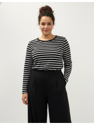 Old Navy Blk/Wht Stripe Long Sleeve Top Size XXL