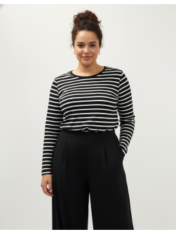 Old Navy Blk/Wht Stripe Long Sleeve Top Size XXL