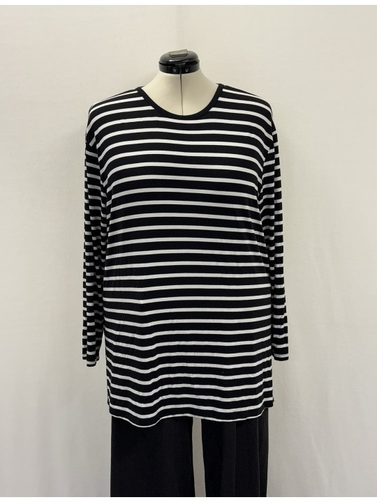 Old Navy Blk/Wht Stripe Long Sleeve Top Size XXL