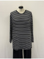 Old Navy Blk/Wht Stripe Long Sleeve Top Size XXL