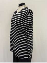 Old Navy Blk/Wht Stripe Long Sleeve Top Size XXL