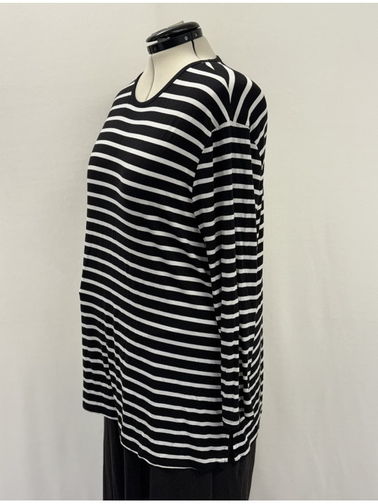 Old Navy Blk/Wht Stripe Long Sleeve Top Size XXL