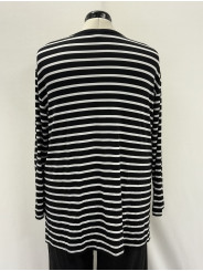 Old Navy Blk/Wht Stripe Long Sleeve Top Size XXL