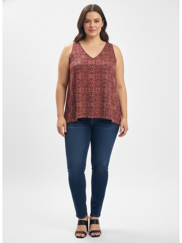 JW Style Orange-Pink Tank Top Size L