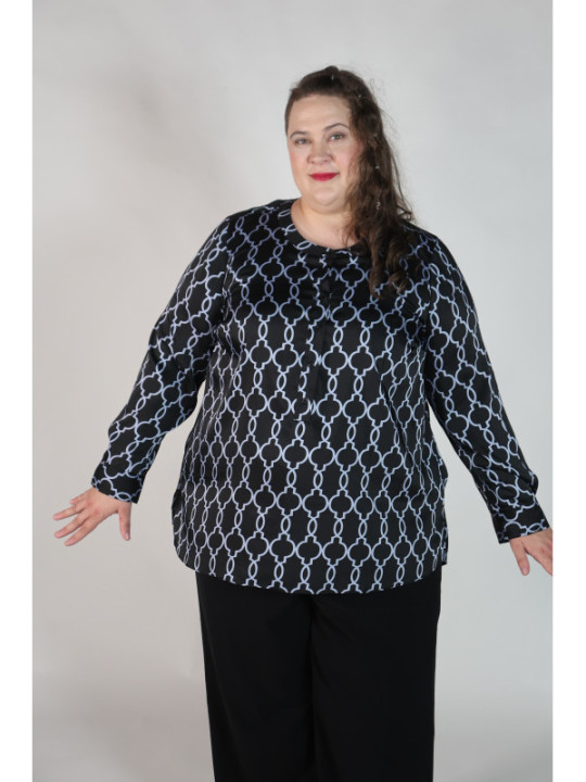 Lane Bryant Black & Blue Patterned Top Size 26/28