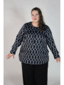Lane Bryant Black & Blue Patterned Top Size 26/28