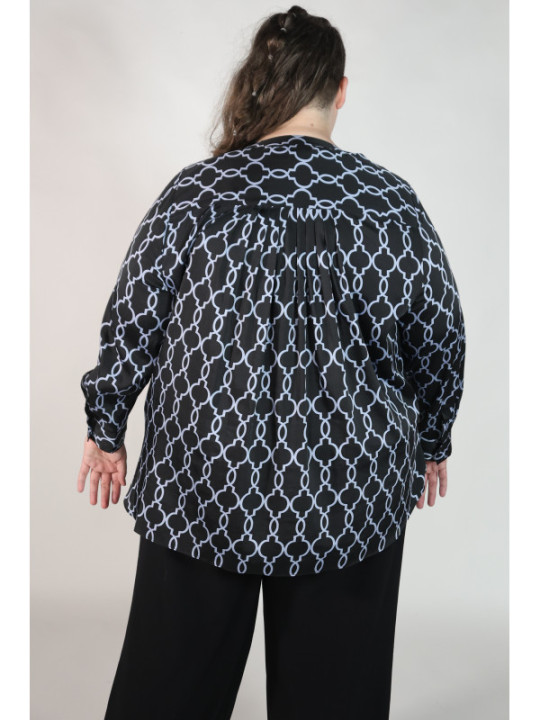 Lane Bryant Black & Blue Patterned Top Size 26/28