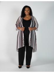 Torrid Black and White Striped Over-shirt Size 3/4