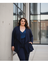 Lane Bryant Navy Blue Shawl Collar Jacket Size 26/28