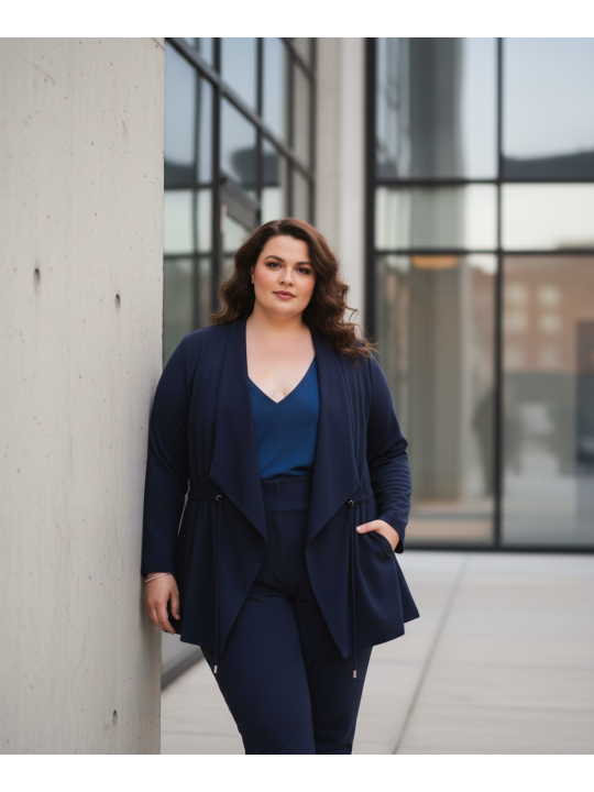 Lane Bryant Navy Blue Shawl Collar Jacket Size 26/28