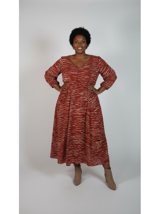 City Chic Orange Animal Print Maxi Dress Size 24