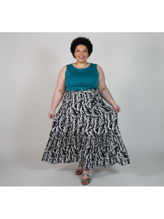 Cacique Black and White Swim Coverup Skirt 30/32