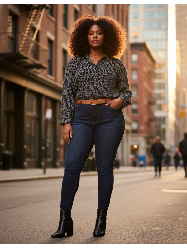Lane Bryant Black and White Pattern Blouse Size 26/28