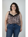 Lane Bryant Pink and Black Floral Satin Tank Size 26
