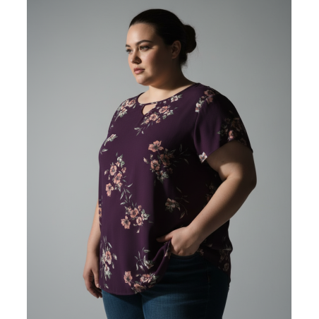 Torrid Purple Floral Blouse Size 28