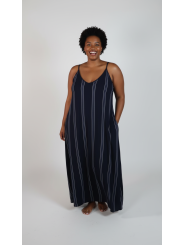 City Chic Navy and White Stripe Dress Size 24