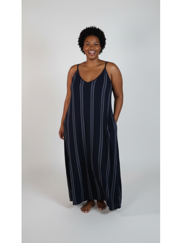 City Chic Navy and White Stripe Dress Size 24