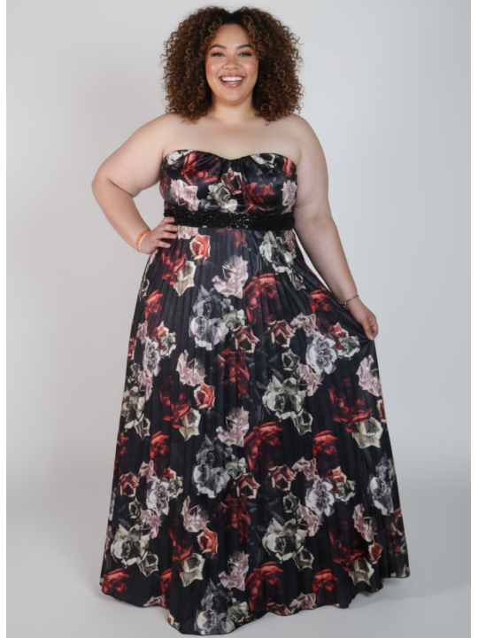 City Chic Black Floral Maxi Dress Size 22