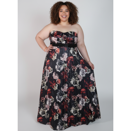 City Chic Black Floral Maxi Dress Size 22