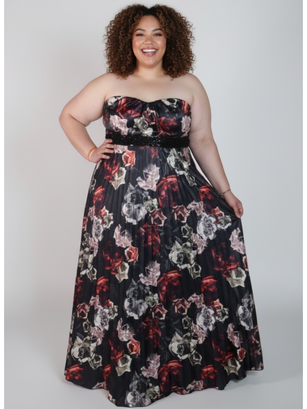 City Chic Black Floral Maxi Dress Size 22