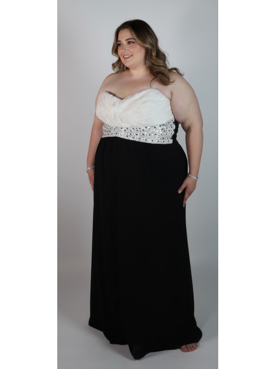 City Chic White Strapless Maxi Dress Size 24