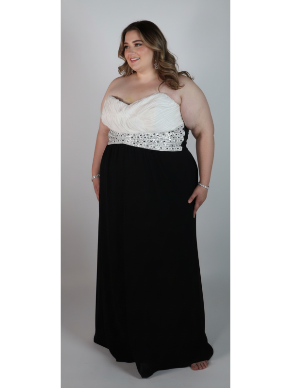 City Chic White Strapless Maxi Dress Size 24