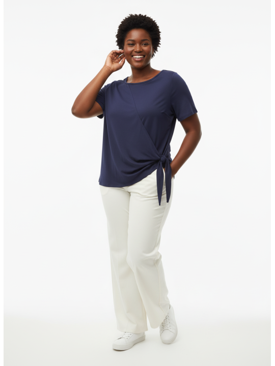 BLOOMCHIC Navy Top w/Tie Size 18/20