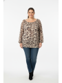 INC Leopard Print Long Sleeve Blouse Size 3X