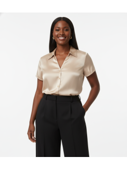 Lane Bryant Nude Satin Blouse Size 22/24