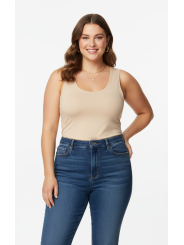 Roz & Ali Nude Tank Top Size 3X