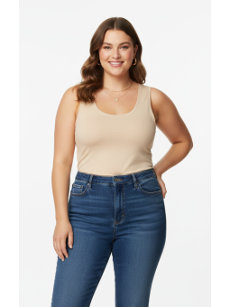 Roz & Ali Nude Tank Top Size 3X