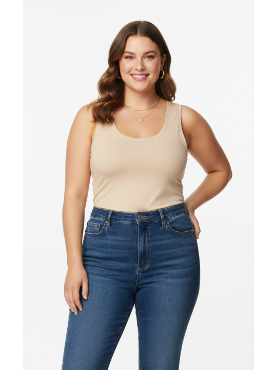 Roz & Ali Nude Tank Top Size 3X