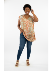 Venezia Orange Floral Blouse Size 22/24