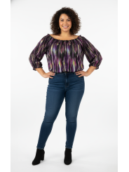 Style & Co. Purple Ruffle Neck Blouse Size 3X