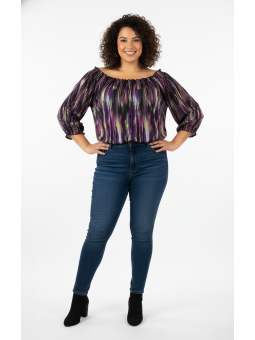 Style & Co. Purple Ruffle Neck Blouse Size 3X