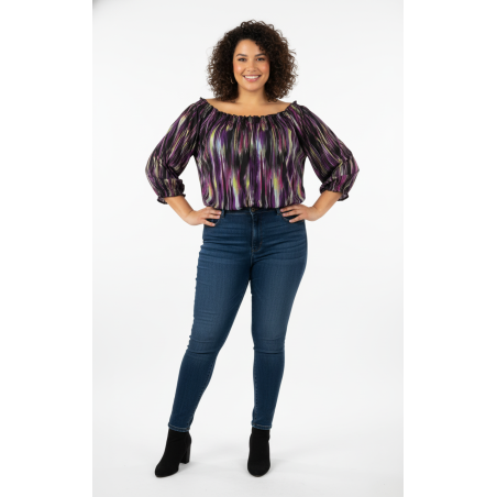 Style & Co. Purple Ruffle Neck Blouse Size 3X