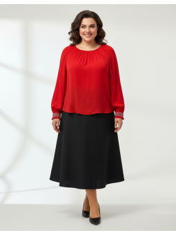 Crown & Ivy Red Blouse Size L