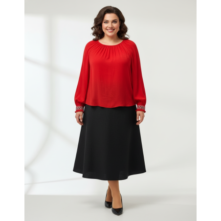 Crown & Ivy Red Blouse Size L